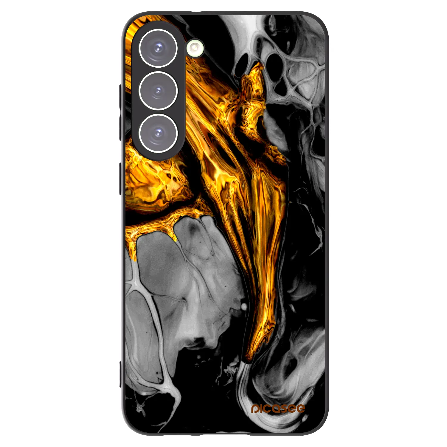 Picasee silikonowe czarne etui na Samsung Galaxy S23+ 5G - Black Gold