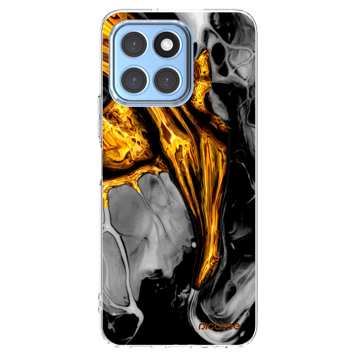 Picasee silikonowe przeźroczyste etui na Honor X8 5G - Black Gold