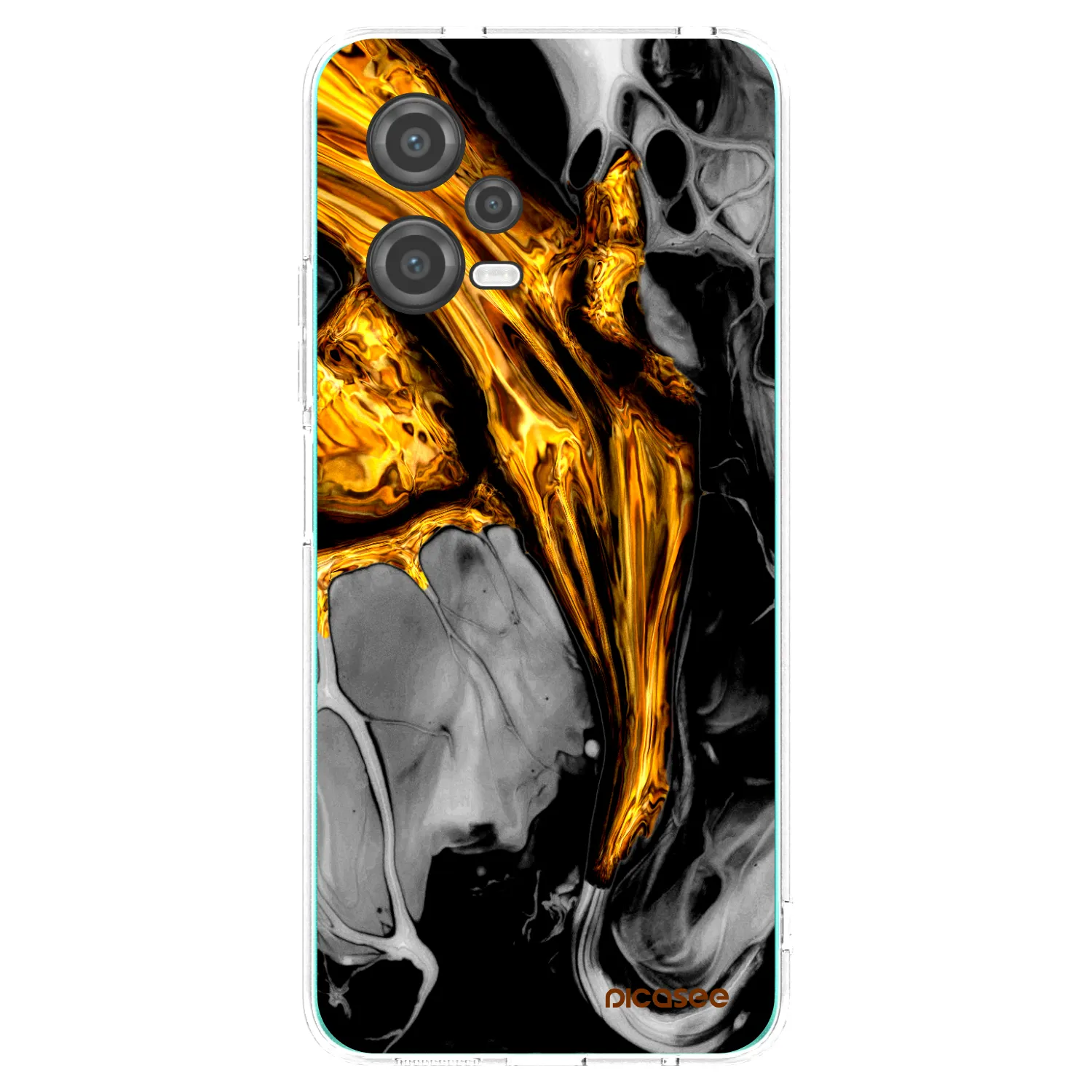 Picasee silikonowe przeźroczyste etui na Xiaomi Poco X5 - Black Gold