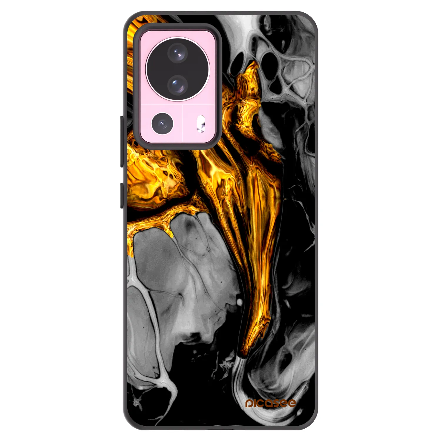 Picasee silikonowe czarne etui na Xiaomi 13 Lite - Black Gold