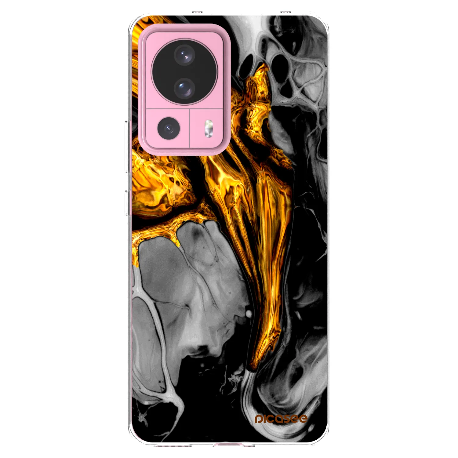 Picasee silikonowe przeźroczyste etui na Xiaomi 13 Lite - Black Gold
