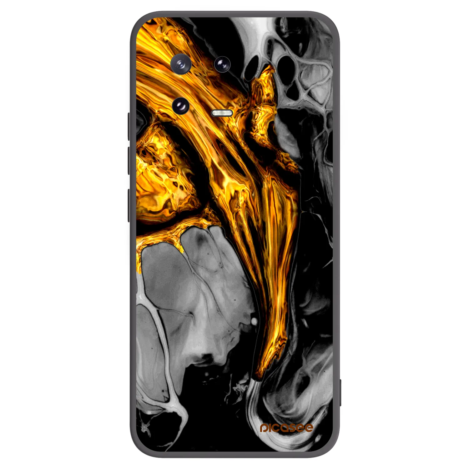 Picasee silikonowe czarne etui na Xiaomi 13 Pro - Black Gold