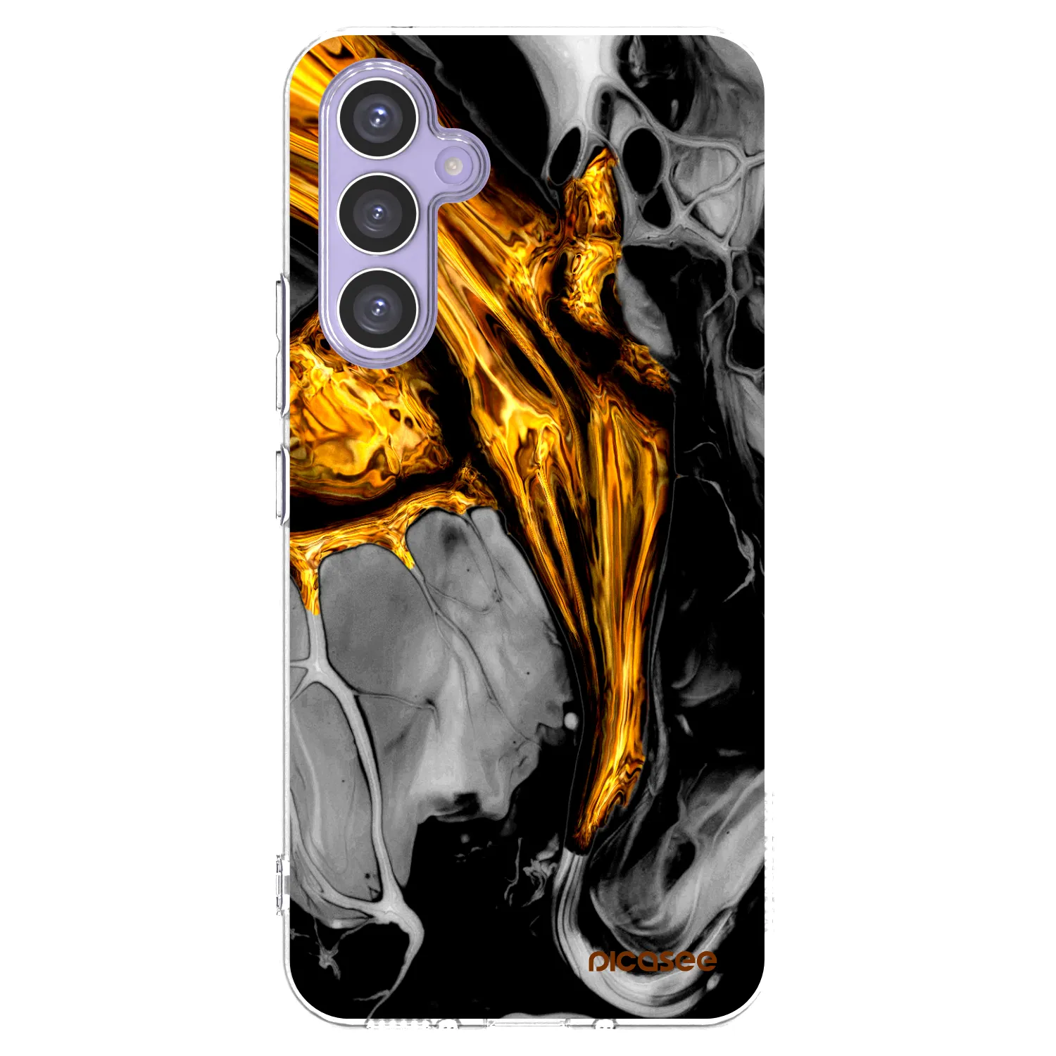 Picasee silikonowe przeźroczyste etui na Samsung Galaxy A54 5G A546B - Black Gold