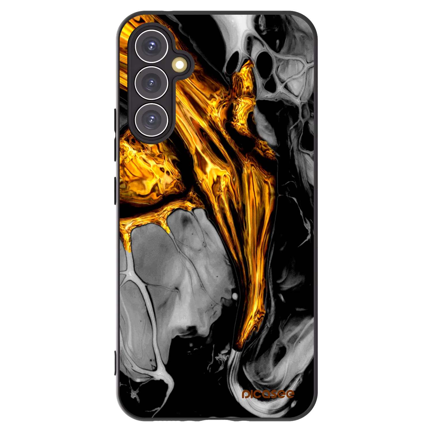 Picasee silikonowe czarne etui na Samsung Galaxy A34 5G A346B - Black Gold