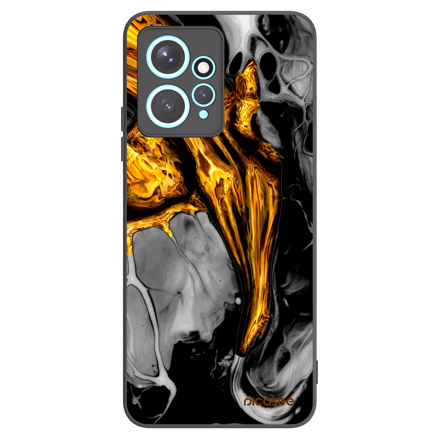 Picasee silikonowe czarne etui na Xiaomi Redmi Note 12 4G - Black Gold