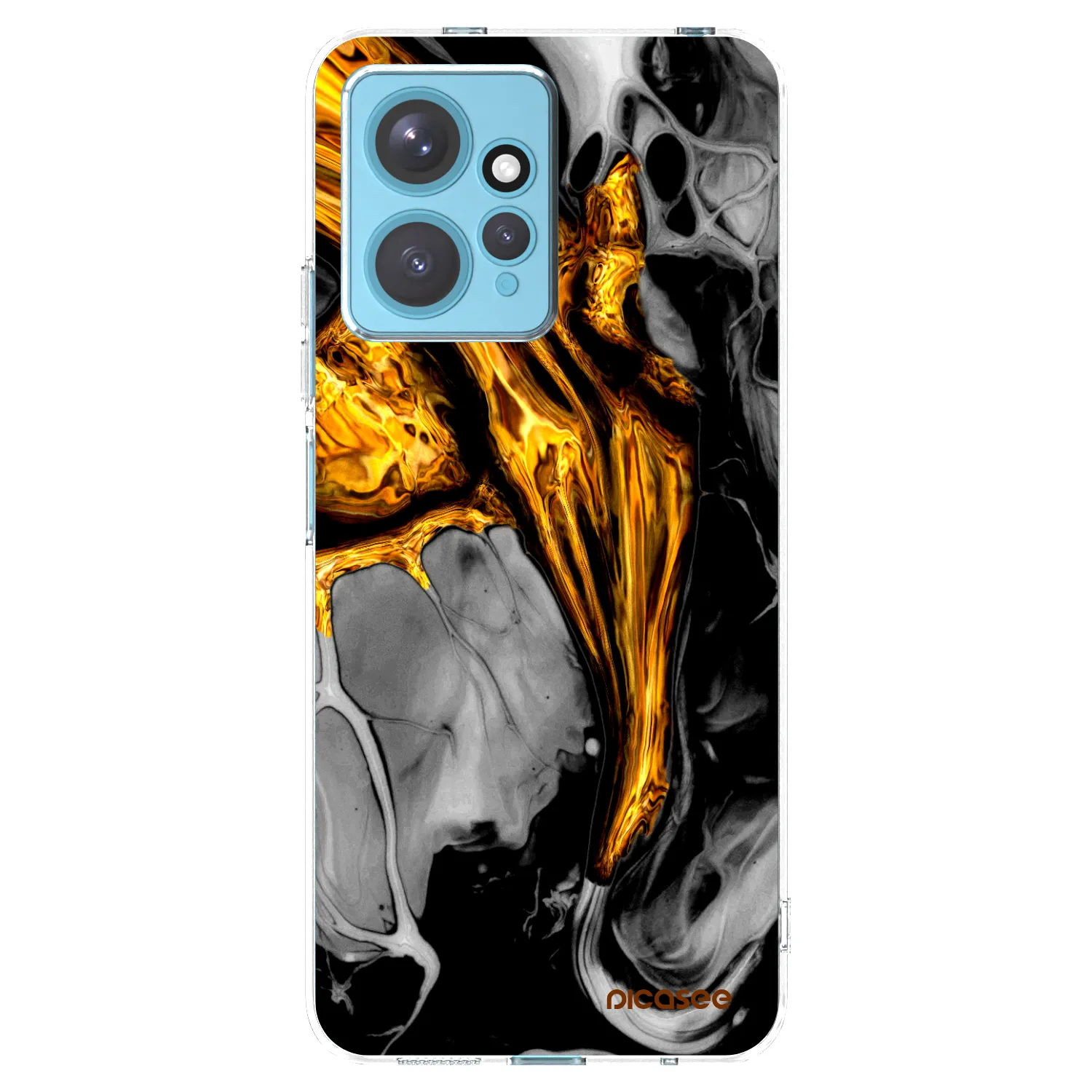 Picasee silikonowe przeźroczyste etui na Xiaomi Redmi Note 12 4G - Black Gold