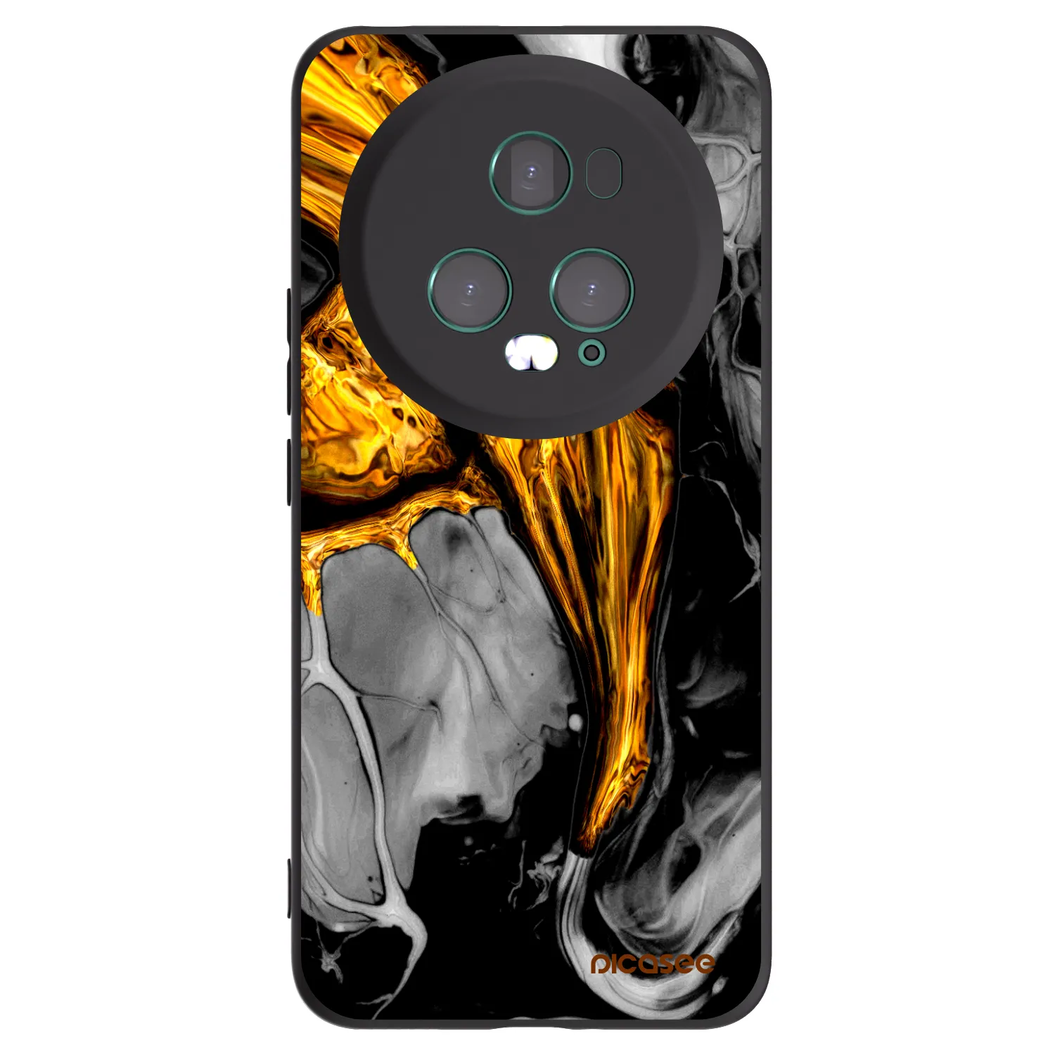 Picasee silikonowe czarne etui na Honor Magic5 Pro - Black Gold