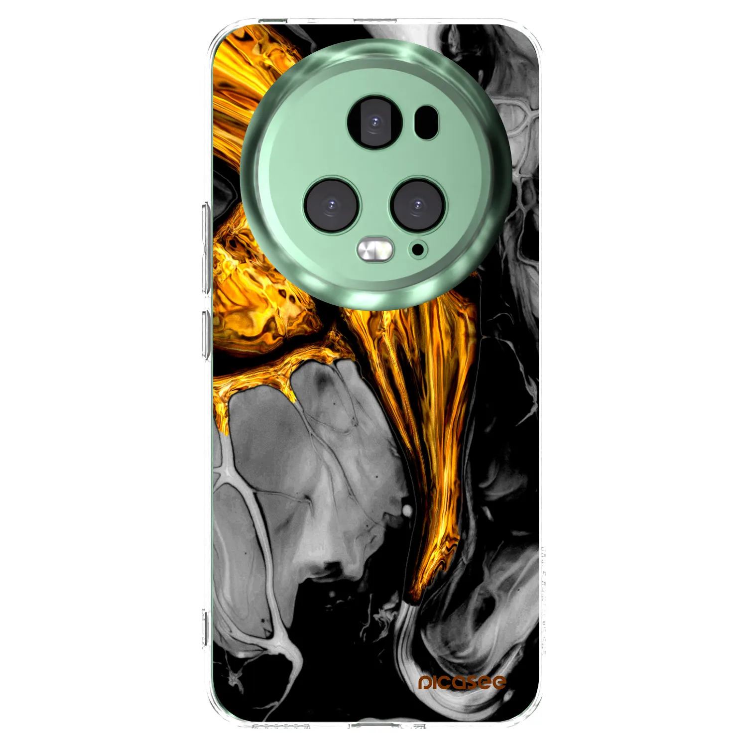 Picasee silikonowe przeźroczyste etui na Honor Magic5 Pro - Black Gold