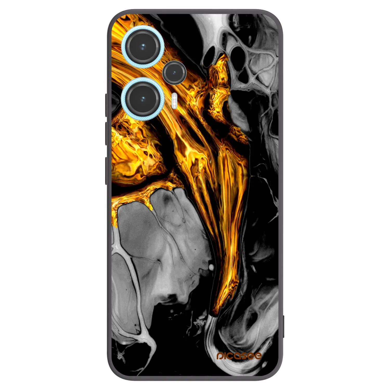 Picasee silikonowe czarne etui na Xiaomi Poco F5 - Black Gold