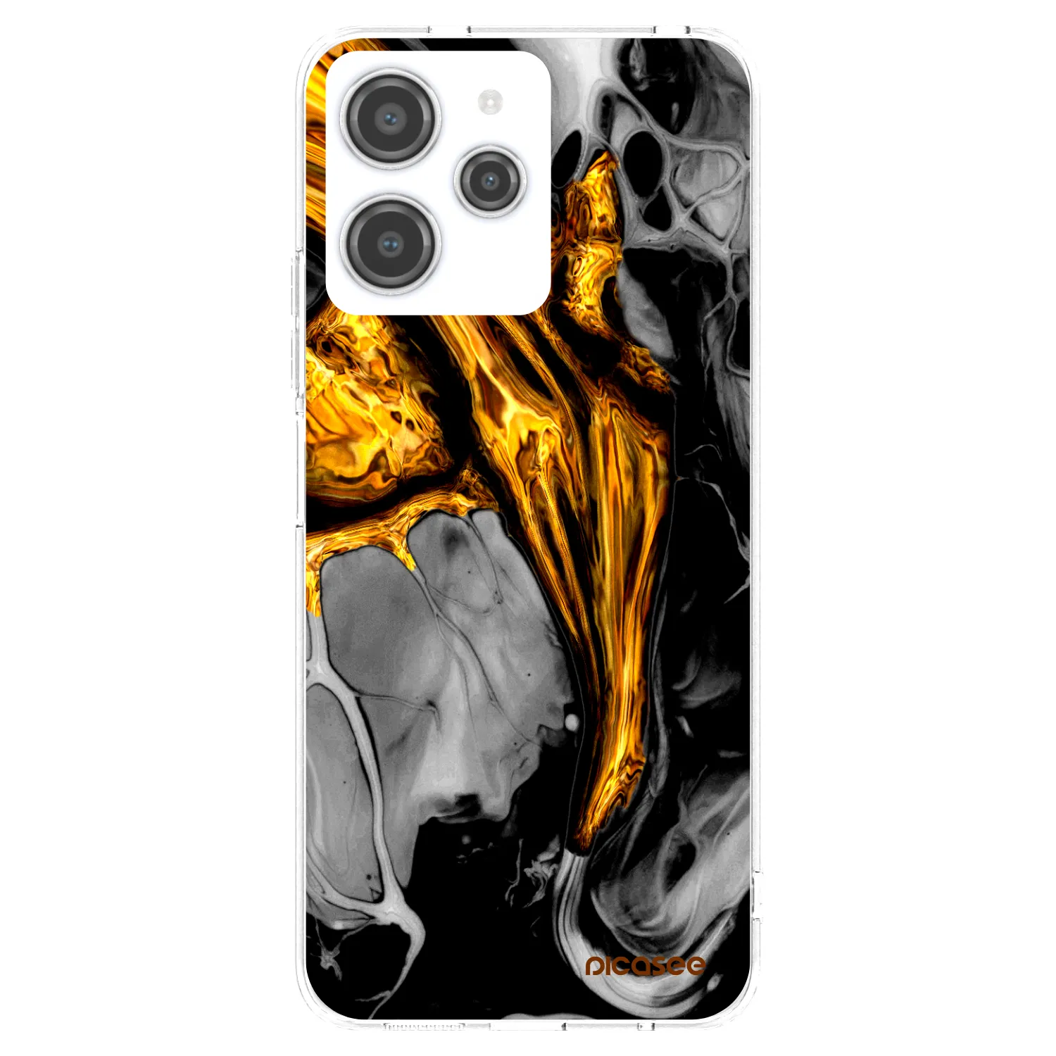 Picasee silikonowe przeźroczyste etui na Xiaomi Redmi 12 4G - Black Gold