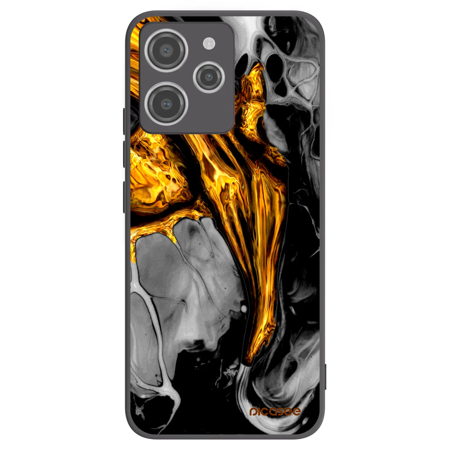 Picasee silikonowe czarne etui na Xiaomi Redmi 12 4G - Black Gold