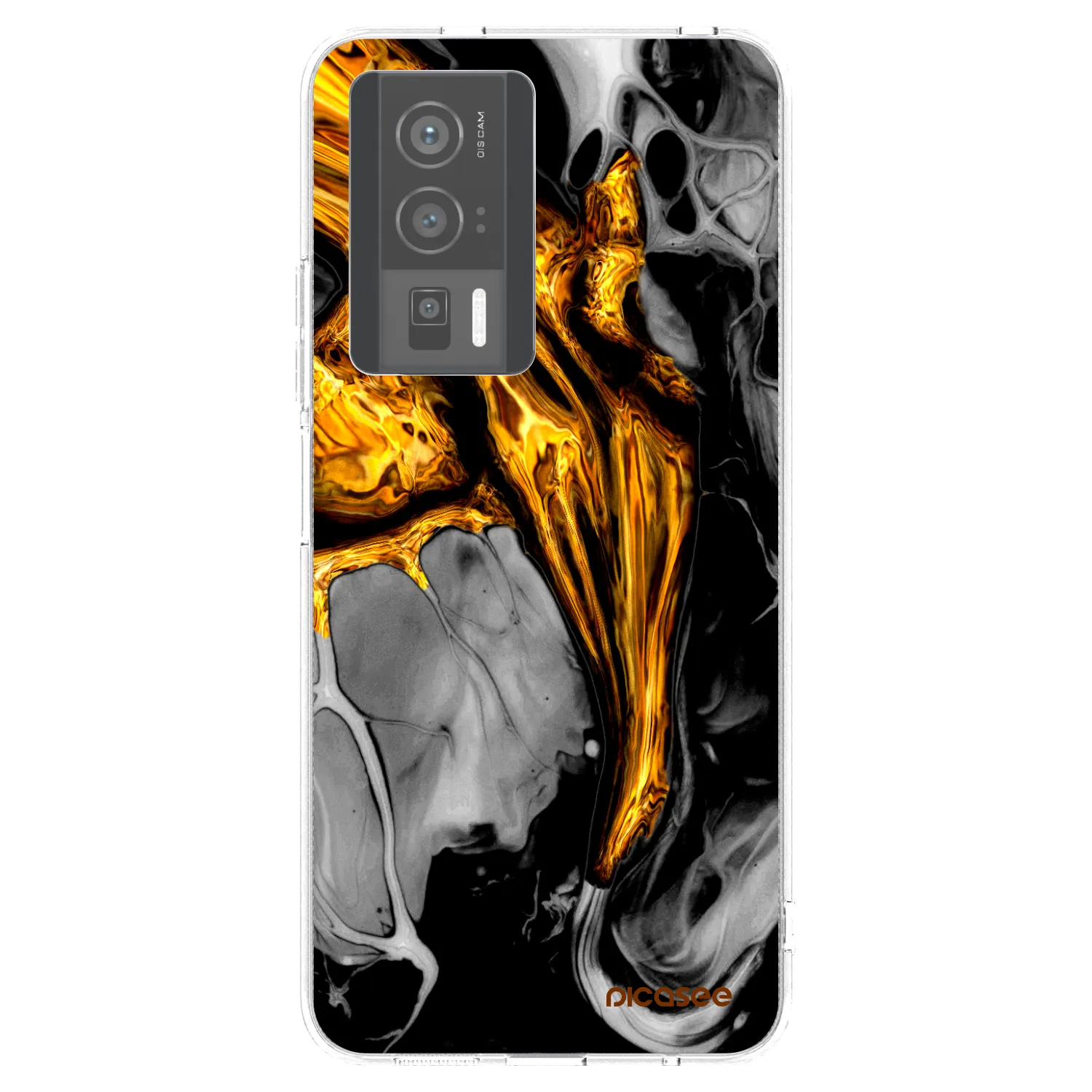 Picasee silikonowe przeźroczyste etui na Xiaomi Poco F5 Pro 5G - Black Gold