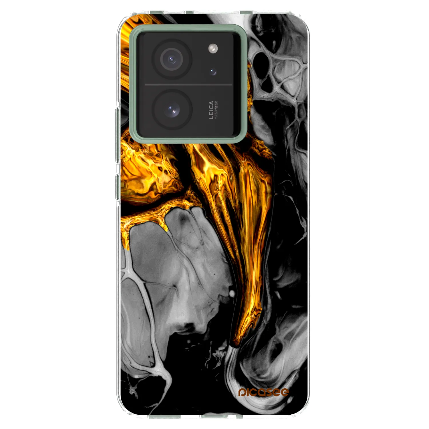 Picasee silikonowe przeźroczyste etui na Xiaomi 13T - Black Gold