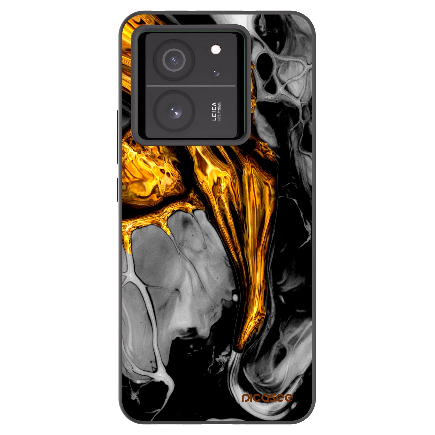 Picasee silikonowe czarne etui na Xiaomi 13T Pro - Black Gold