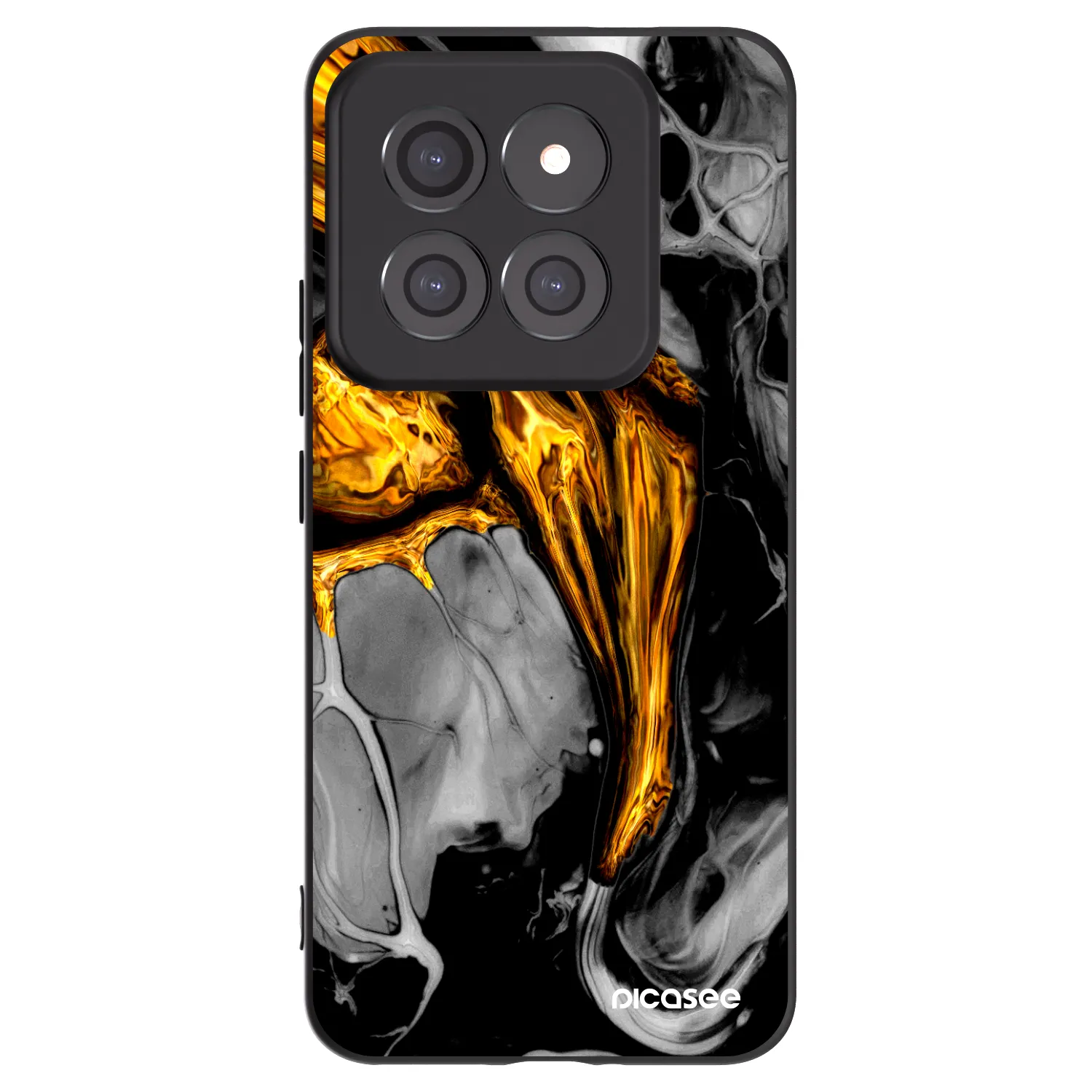 Picasee silikonowe czarne etui na Xiaomi 14 Pro - Black Gold