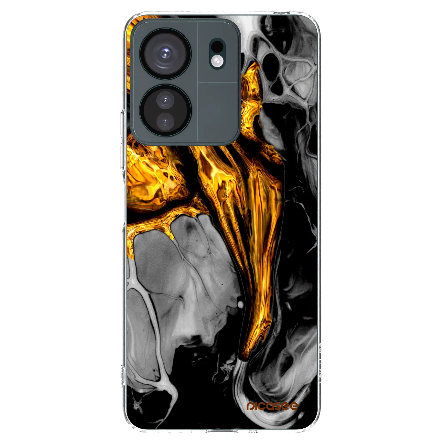 Picasee silikonowe przeźroczyste etui na Xiaomi Redmi 13C 4G - Black Gold