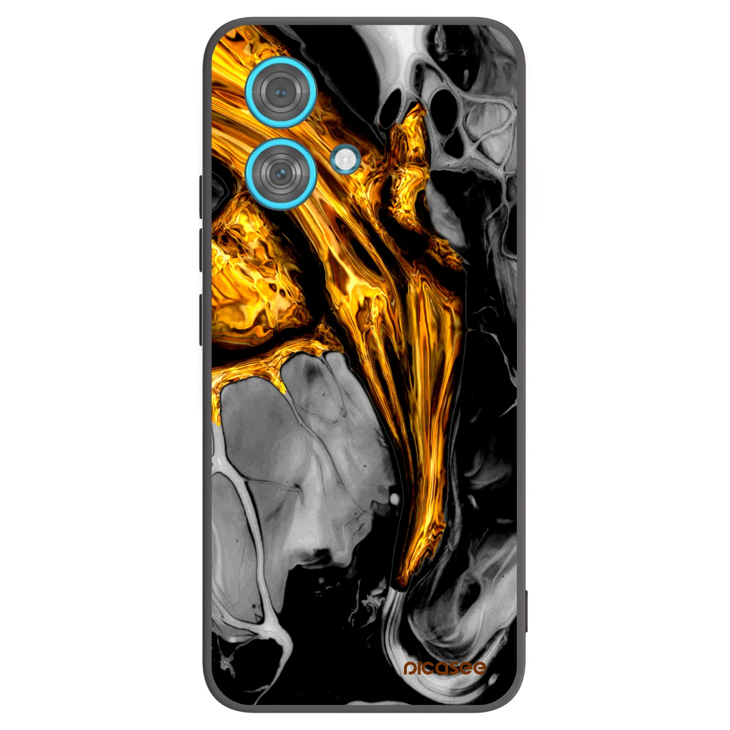 Picasee silikonowe czarne etui na Motorola Edge 40 Neo - Black Gold
