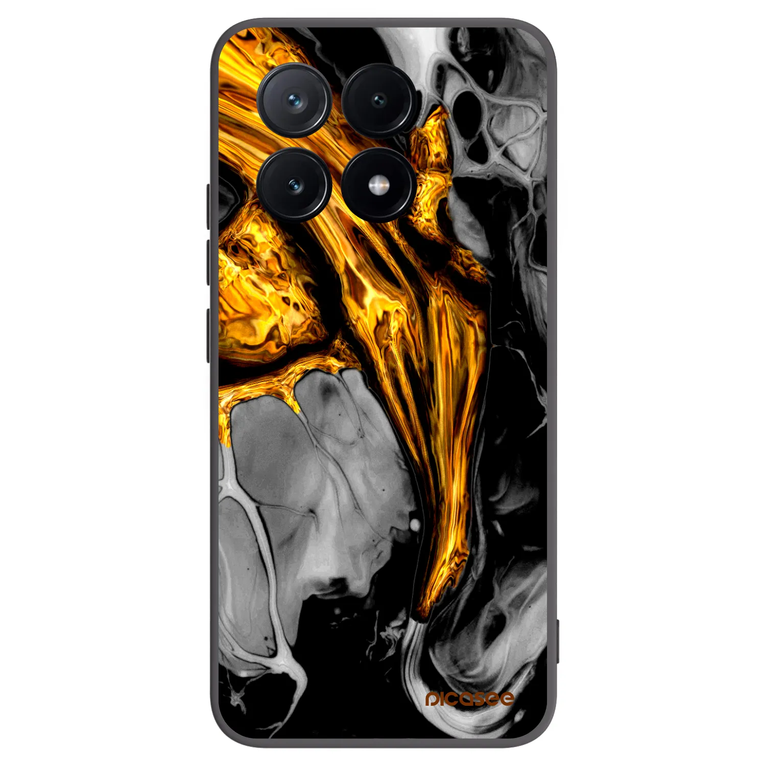 Picasee silikonowe czarne etui na Xiaomi Poco X6 Pro - Black Gold