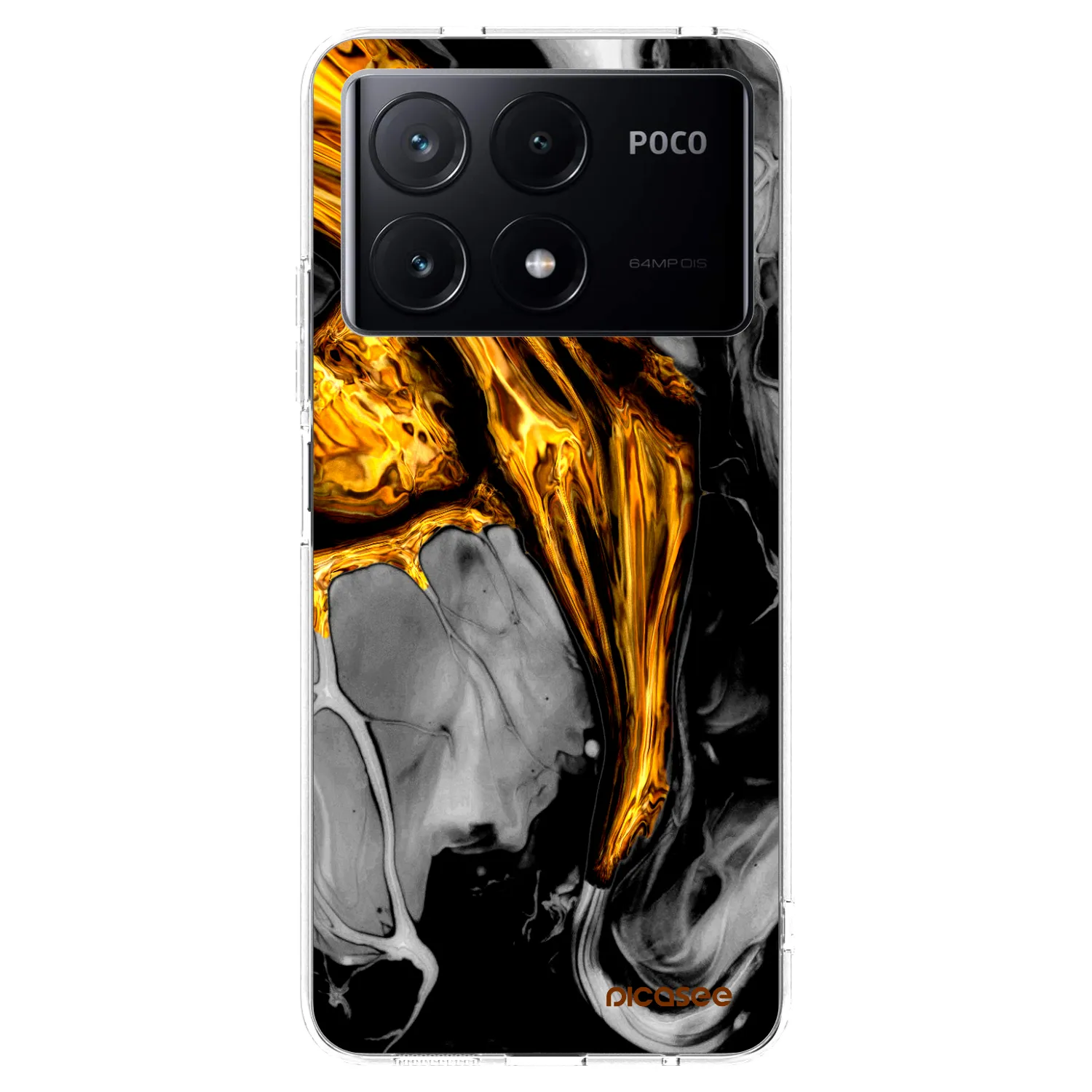 Picasee silikonowe przeźroczyste etui na Xiaomi Poco X6 Pro - Black Gold