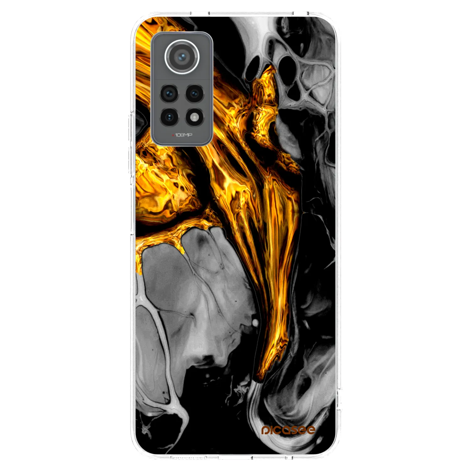 Picasee silikonowe przeźroczyste etui na Xiaomi Redmi Note 12 Pro 4G - Black Gold