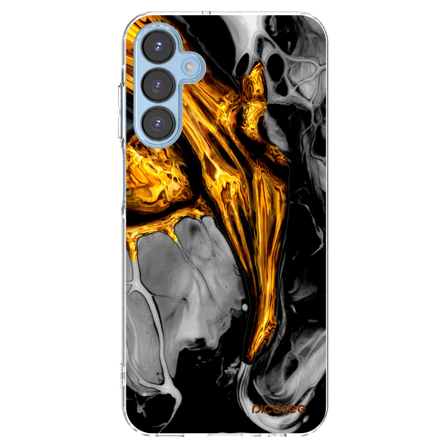 Picasee silikonowe przeźroczyste etui na Samsung Galaxy A15 A156B 5G - Black Gold