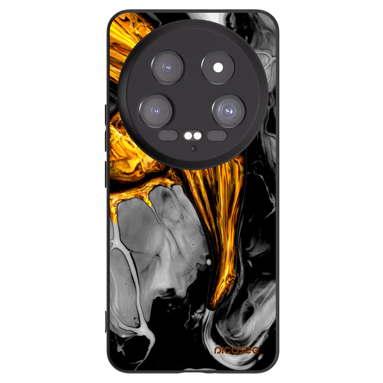 Picasee silikonowe czarne etui na Xiaomi 14 Ultra - Black Gold