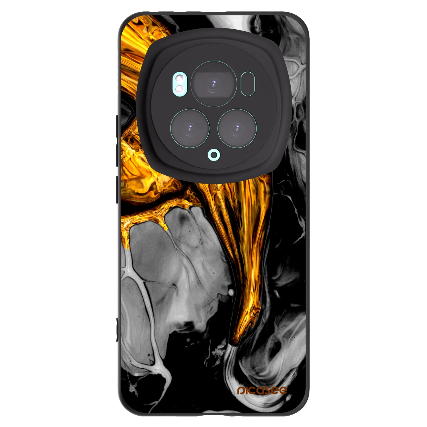 Picasee silikonowe czarne etui na Honor Magic6 Pro - Black Gold