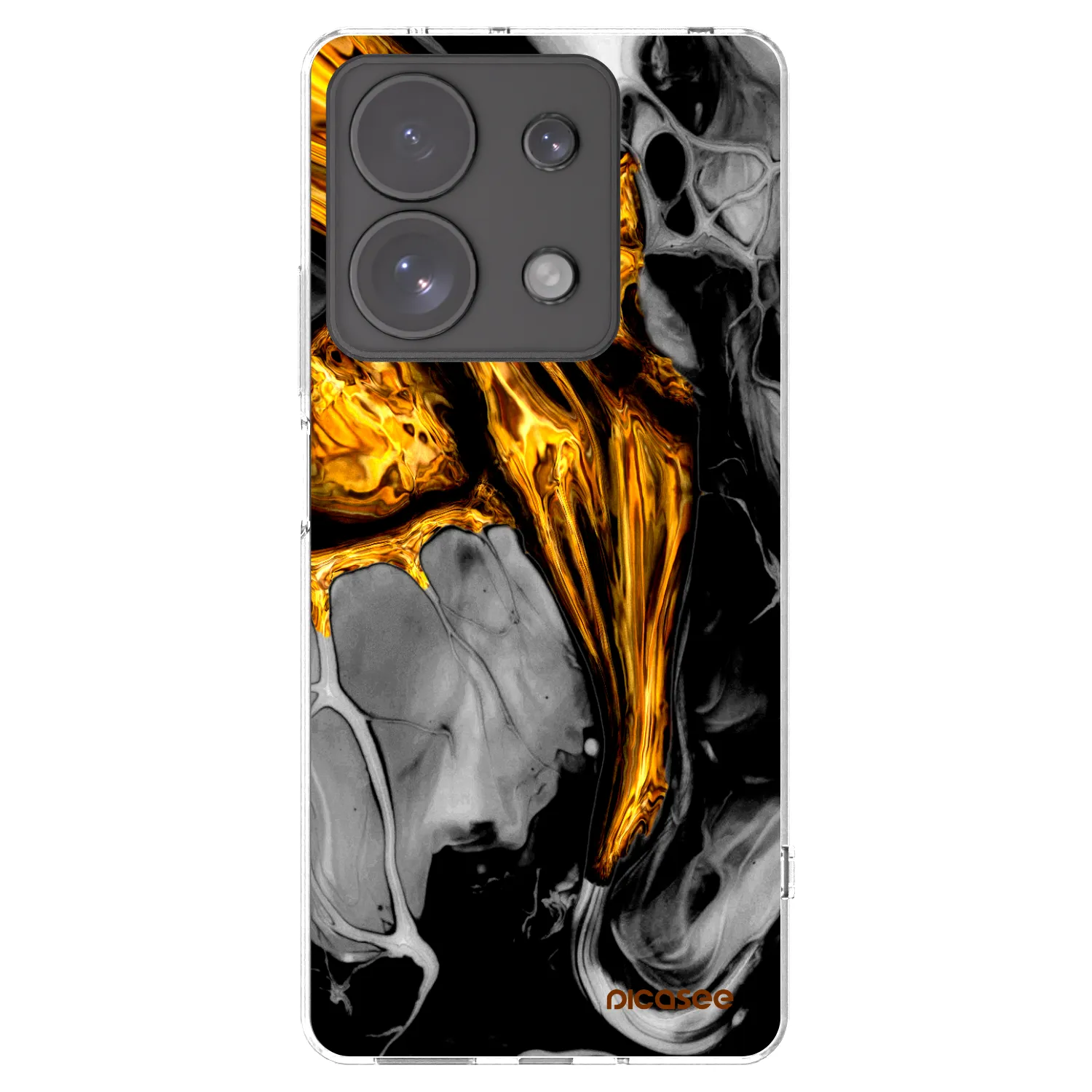 Picasee silikonowe przeźroczyste etui na Xiaomi Redmi Note 13 Pro 4G - Black Gold