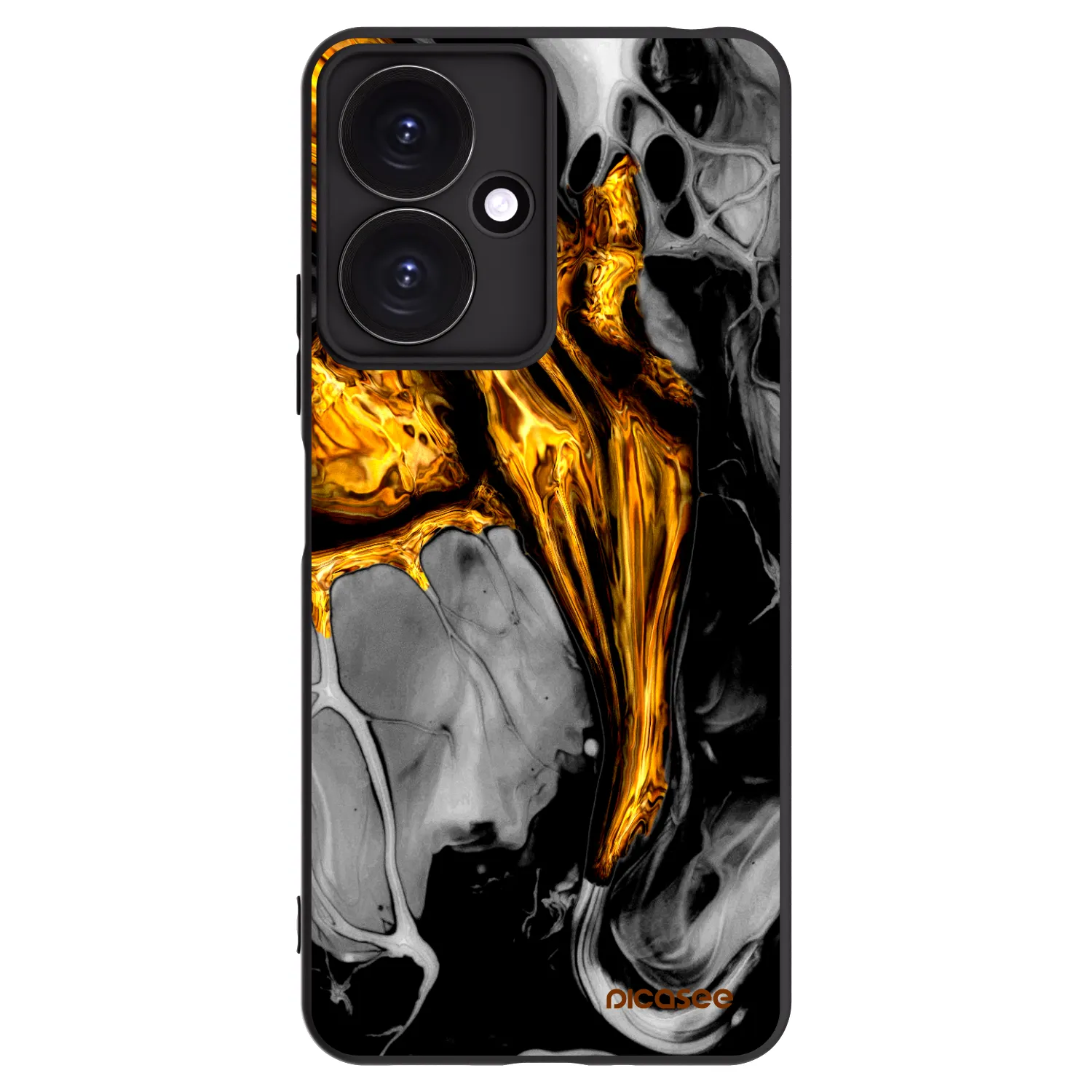 Picasee silikonowe czarne etui na Xiaomi Redmi 13C 5G - Black Gold