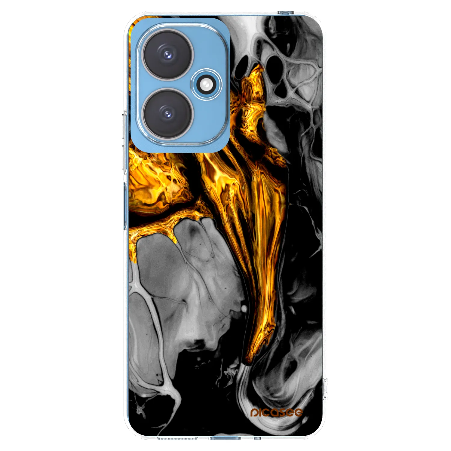 Picasee silikonowe przeźroczyste etui na Xiaomi Redmi 13C 5G - Black Gold