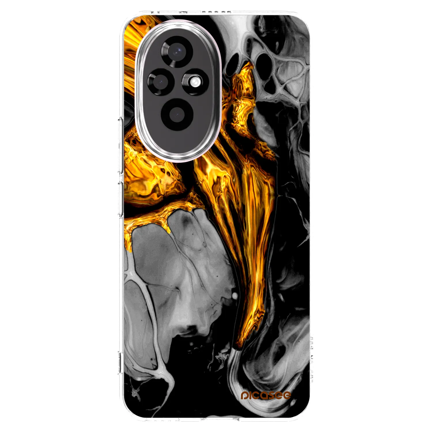 Picasee silikonowe przeźroczyste etui na Honor 200 Pro 5G - Black Gold