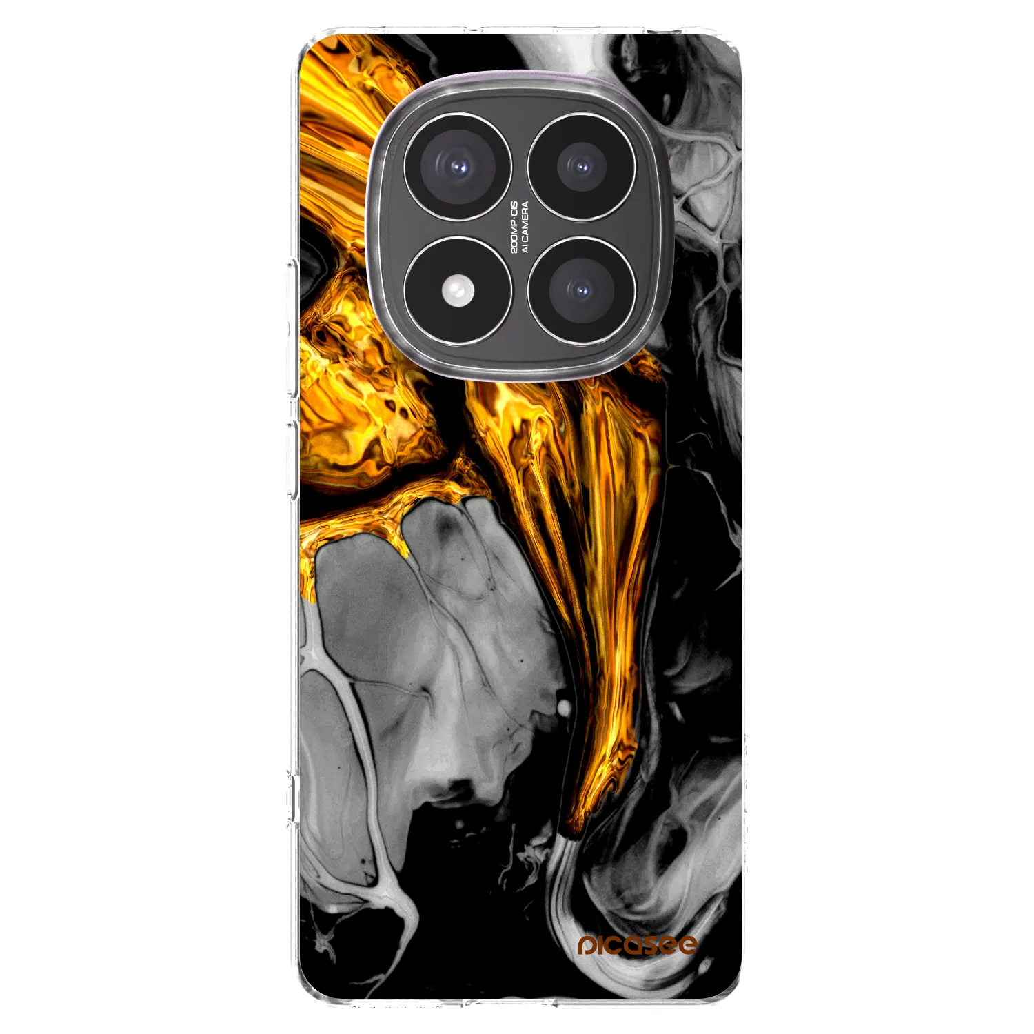 Picasee silikonowe przeźroczyste etui na Xiaomi Redmi Note 14 Pro+ 5G - Black Gold