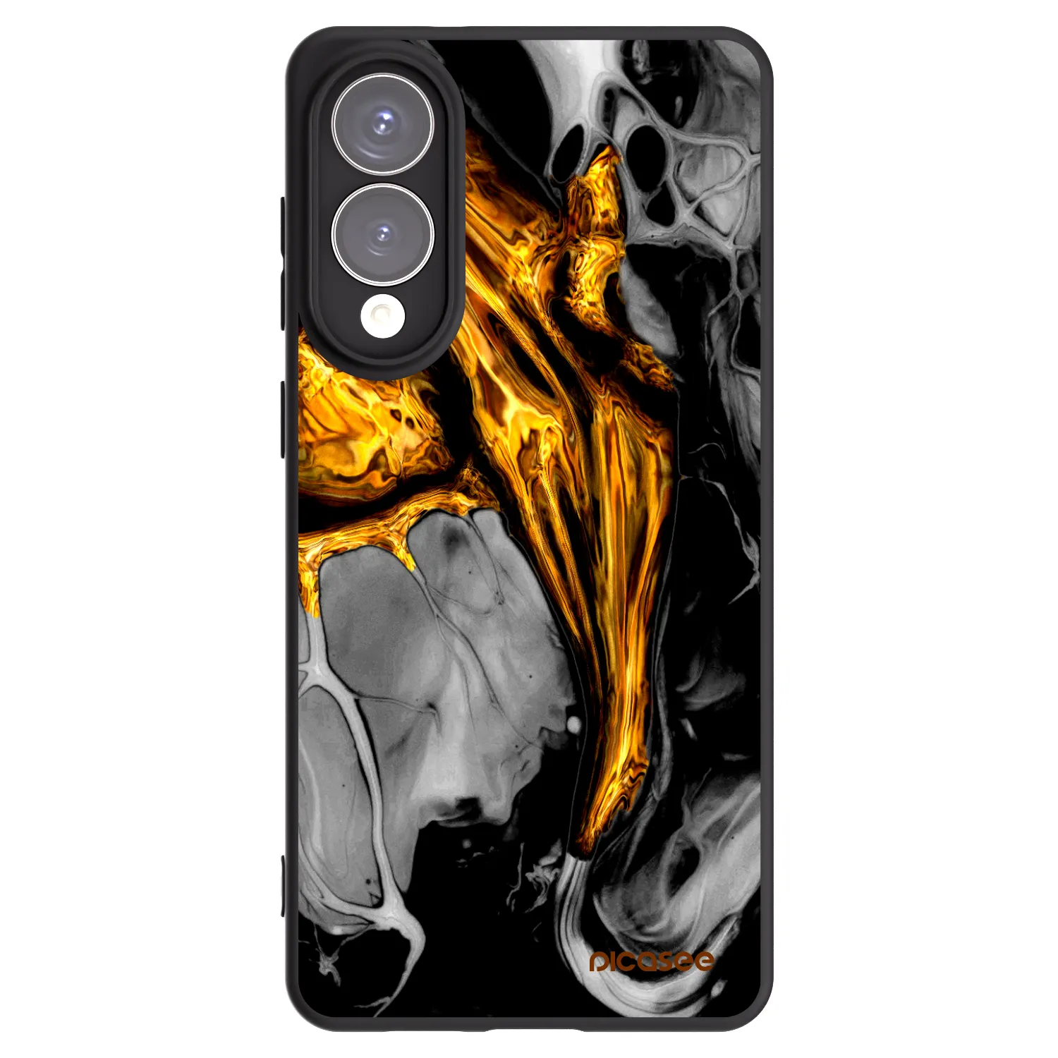 Picasee silikonowe czarne etui na Samsung Galaxy S25 Edge 5G - Black Gold