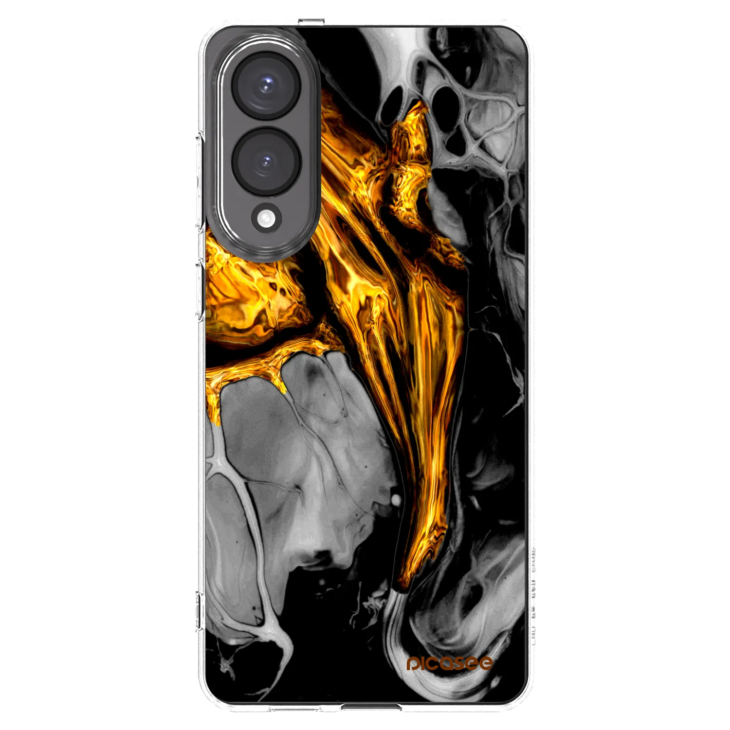Picasee silikonowe przeźroczyste etui na Samsung Galaxy S25 Edge 5G - Black Gold