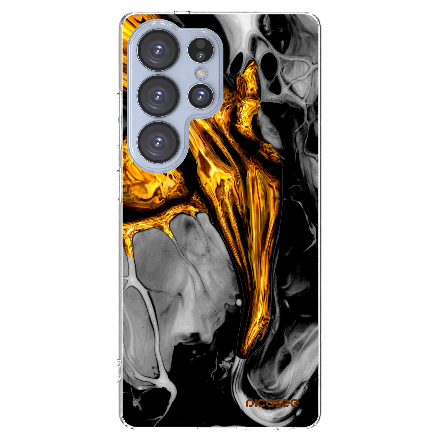 Picasee silikonowe przeźroczyste etui na Samsung Galaxy S25 Ultra 5G - Black Gold