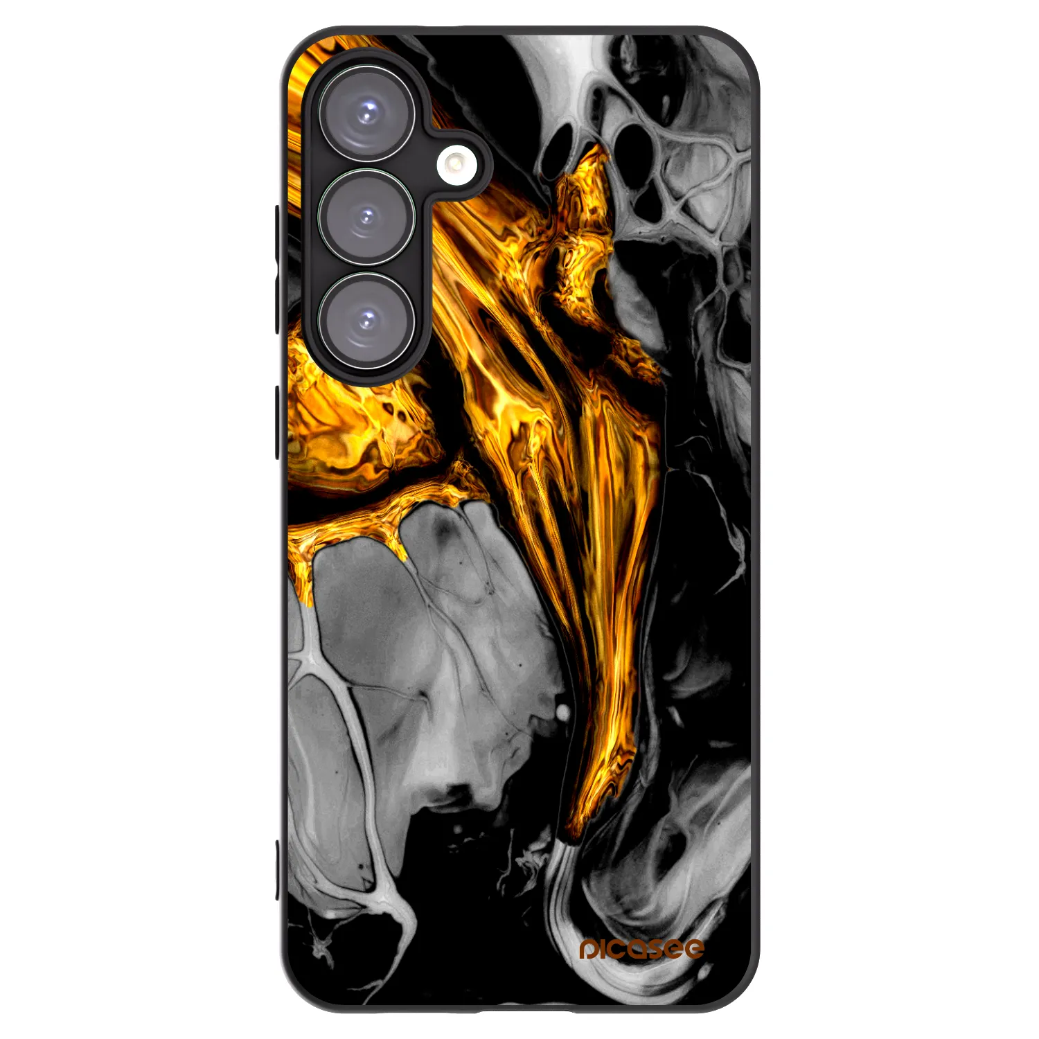 Picasee silikonowe czarne etui na Samsung Galaxy S25+ 5G - Black Gold
