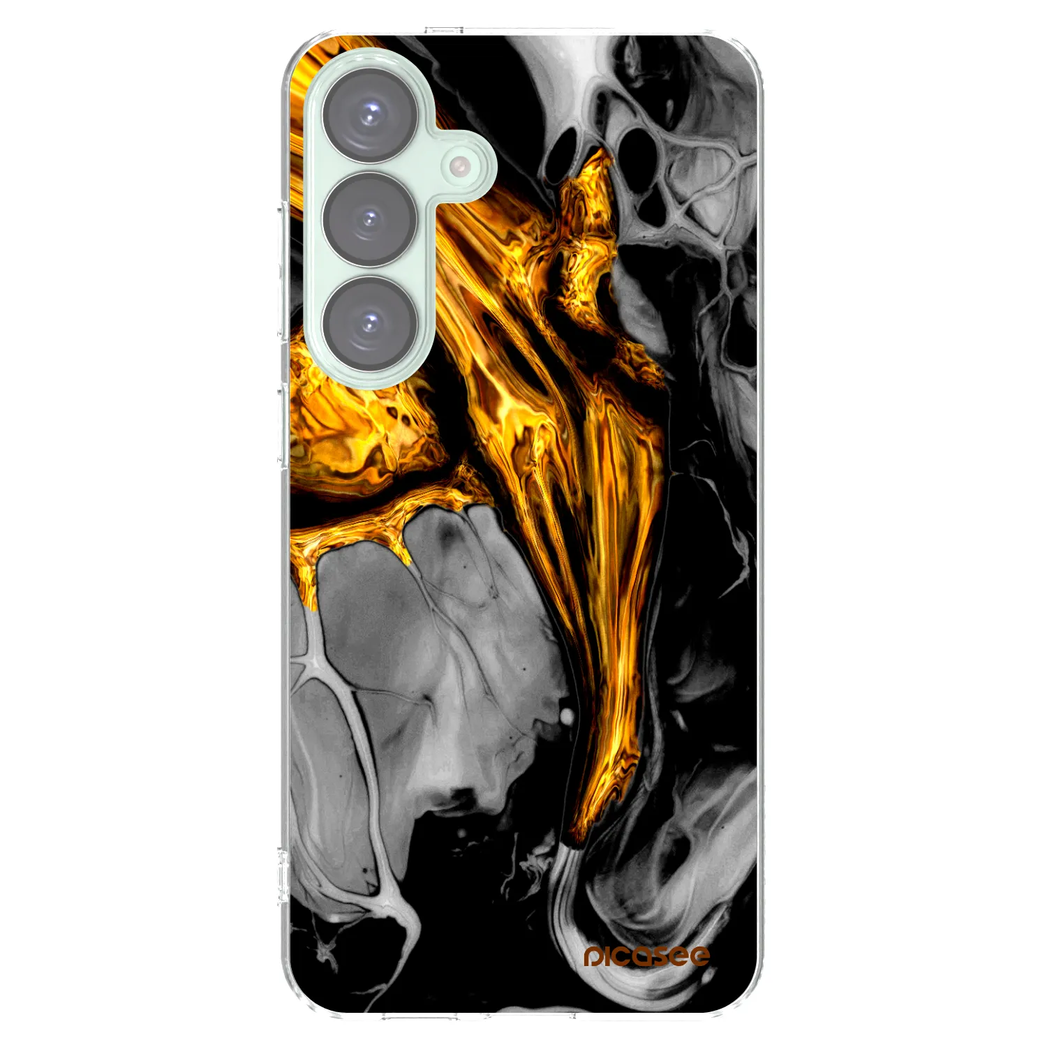 Picasee silikonowe przeźroczyste etui na Samsung Galaxy S25+ 5G - Black Gold