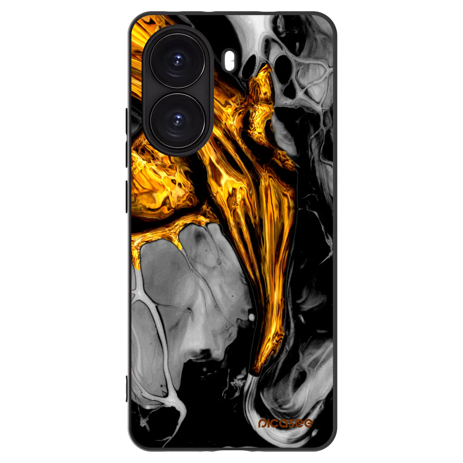 Picasee silikonowe czarne etui na Xiaomi Poco X7 Pro 5G - Black Gold