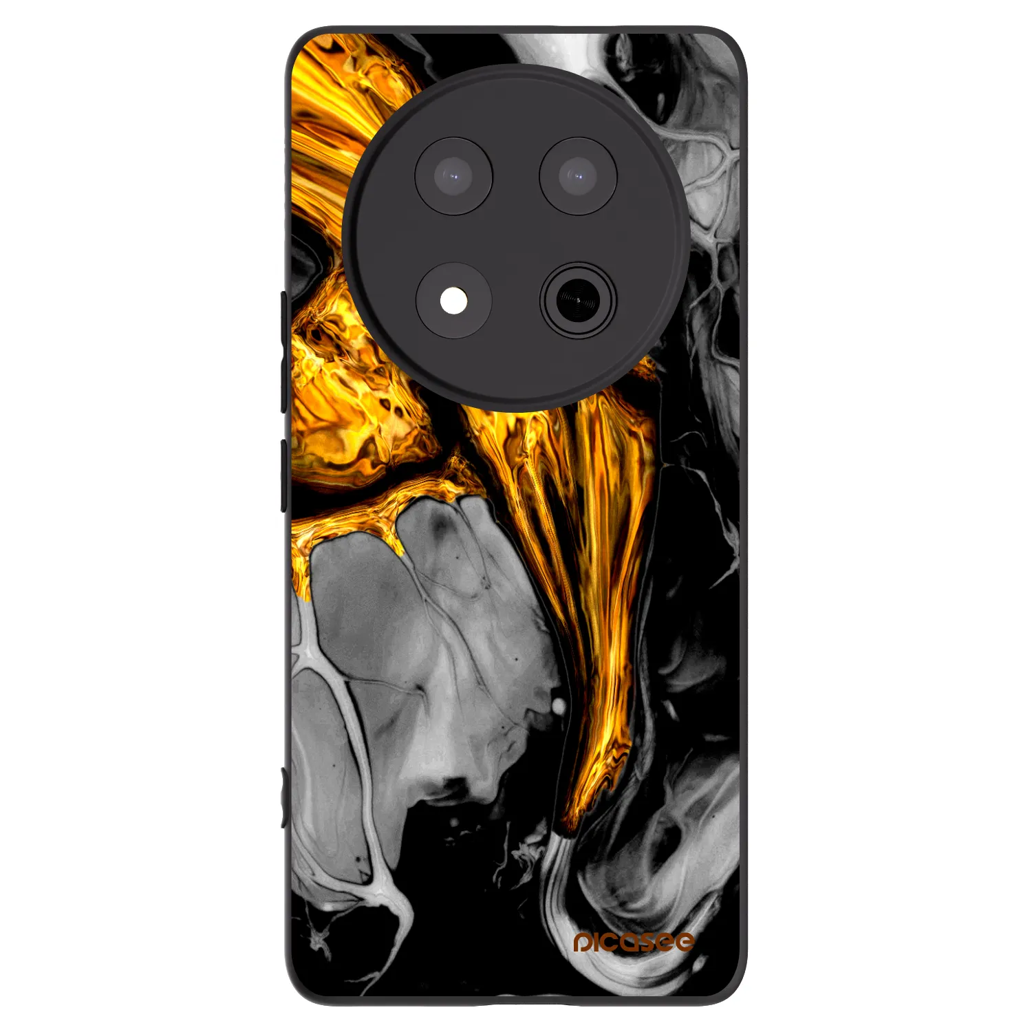 Picasee silikonowe czarne etui na Honor Magic7 Lite 5G - Black Gold