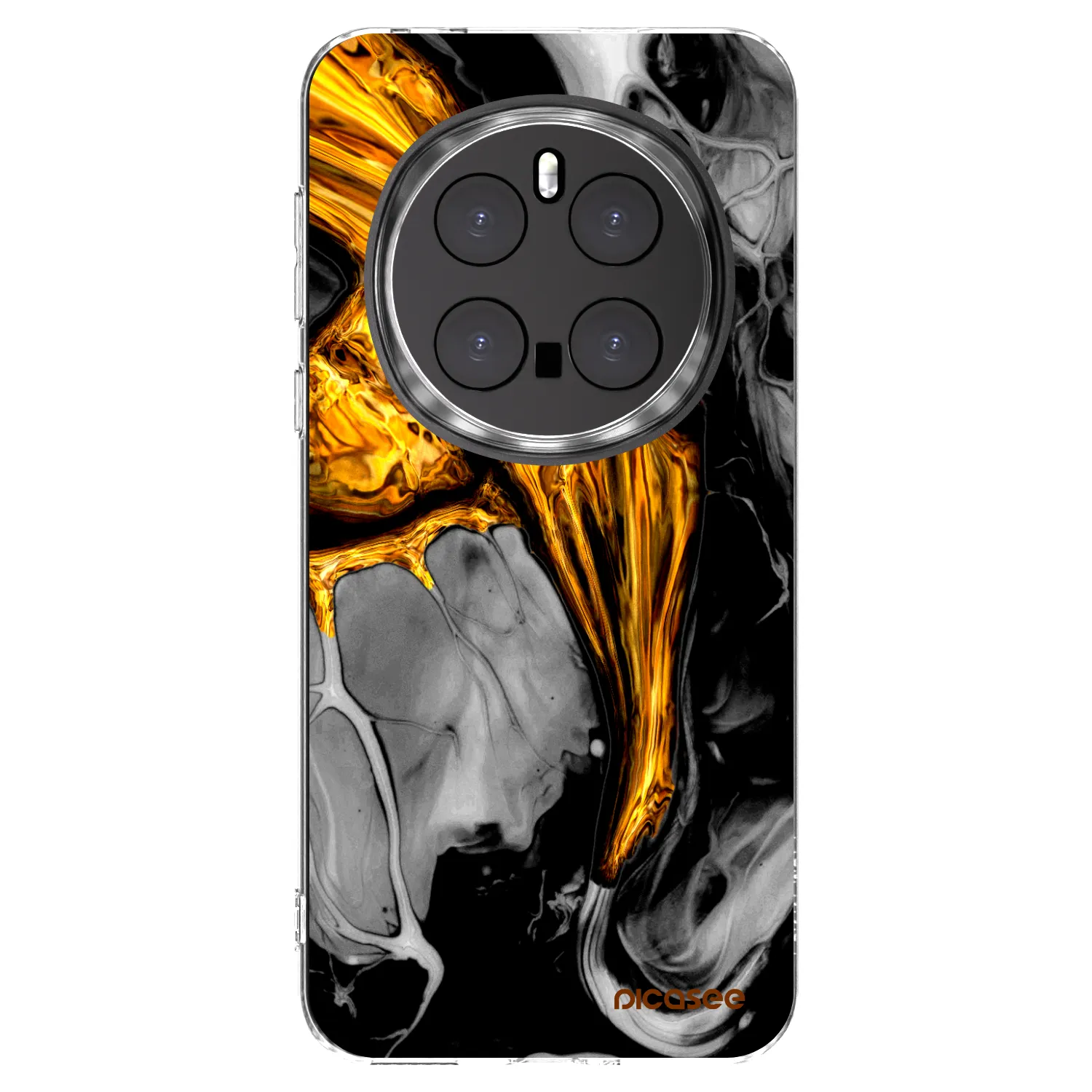 Picasee silikonowe przeźroczyste etui na Honor Magic7 Pro 5G - Black Gold