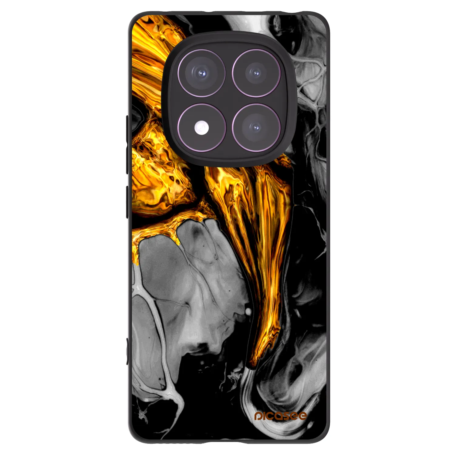 Picasee silikonowe czarne etui na Xiaomi Redmi Note 14 Pro 4G - Black Gold