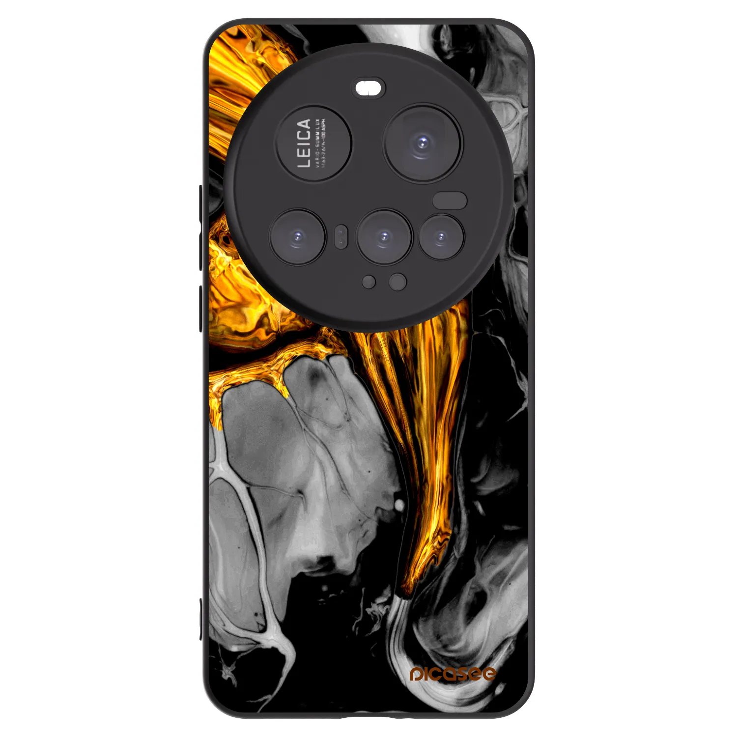 Picasee silikonowe czarne etui na Xiaomi 15 Ultra - Black Gold
