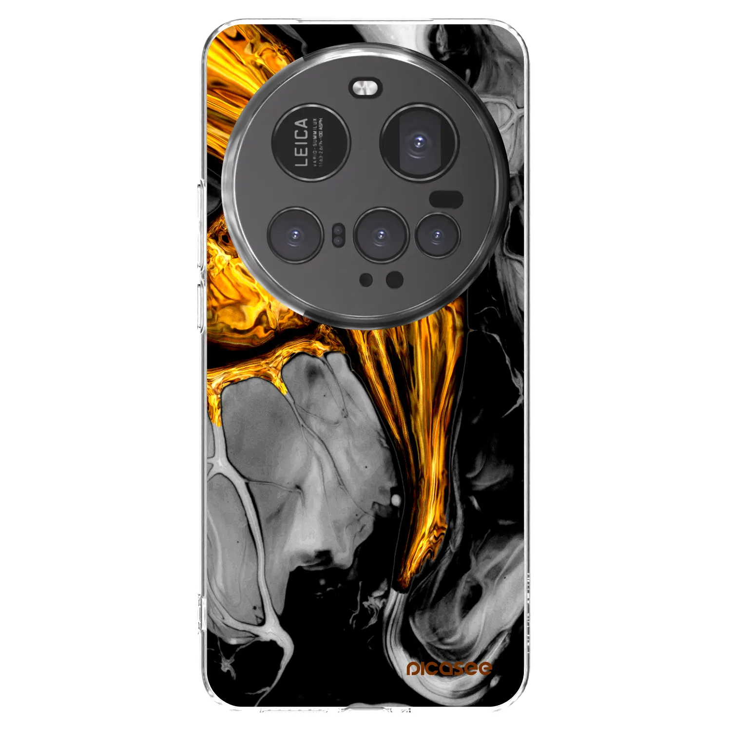 Picasee silikonowe przeźroczyste etui na Xiaomi 15 Ultra - Black Gold