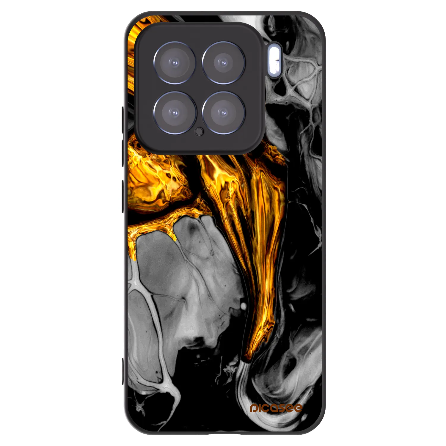 Picasee silikonowe czarne etui na Xiaomi 15 - Black Gold