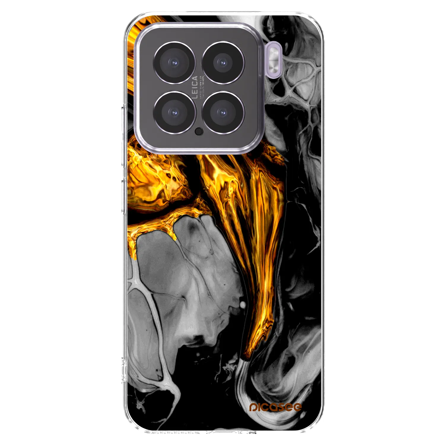 Picasee silikonowe przeźroczyste etui na Xiaomi 15 - Black Gold