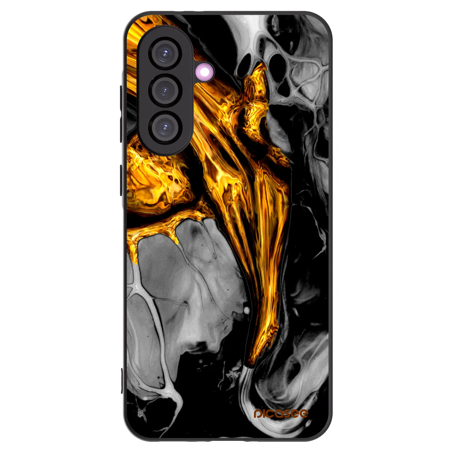 Picasee silikonowe czarne etui na Samsung Galaxy A36 5G - Black Gold