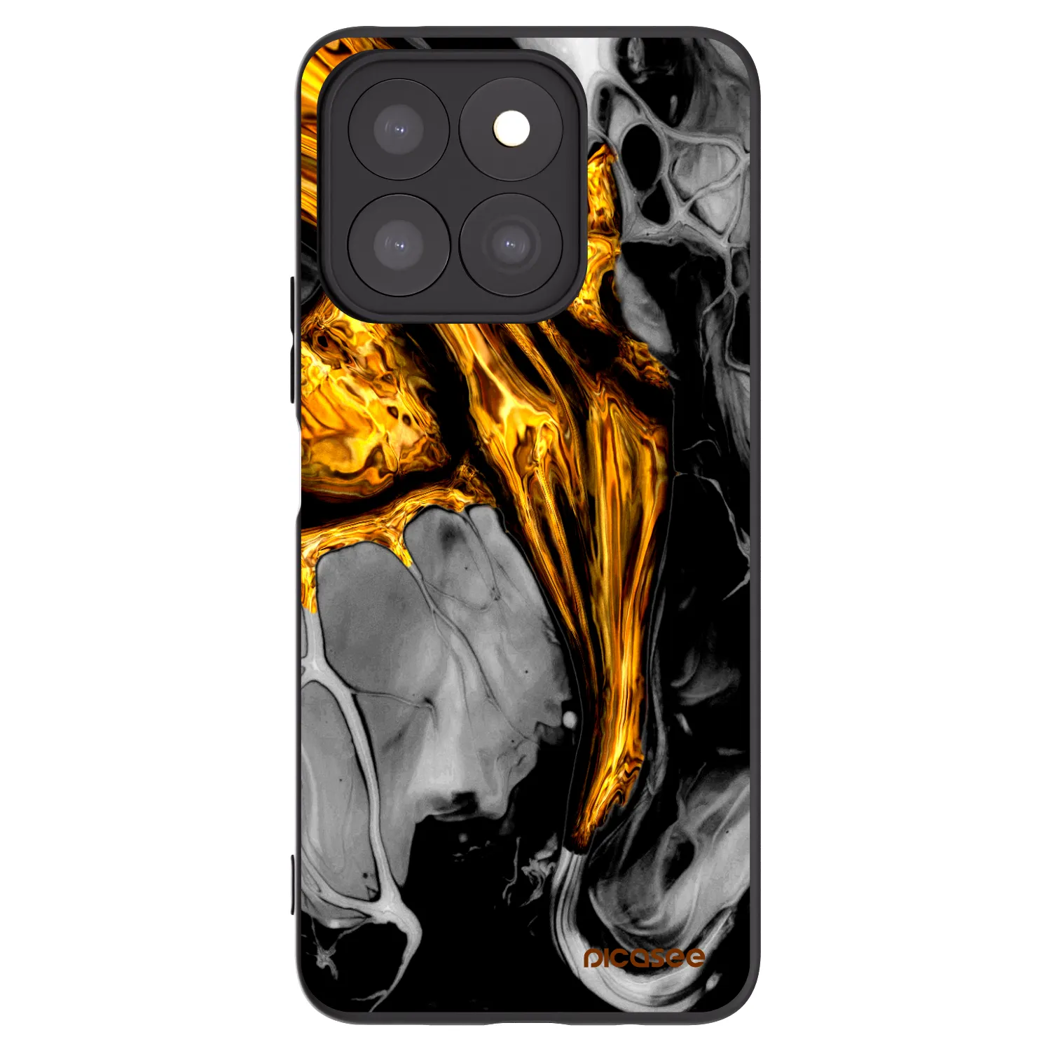 Picasee silikonowe czarne etui na Honor X8c - Black Gold