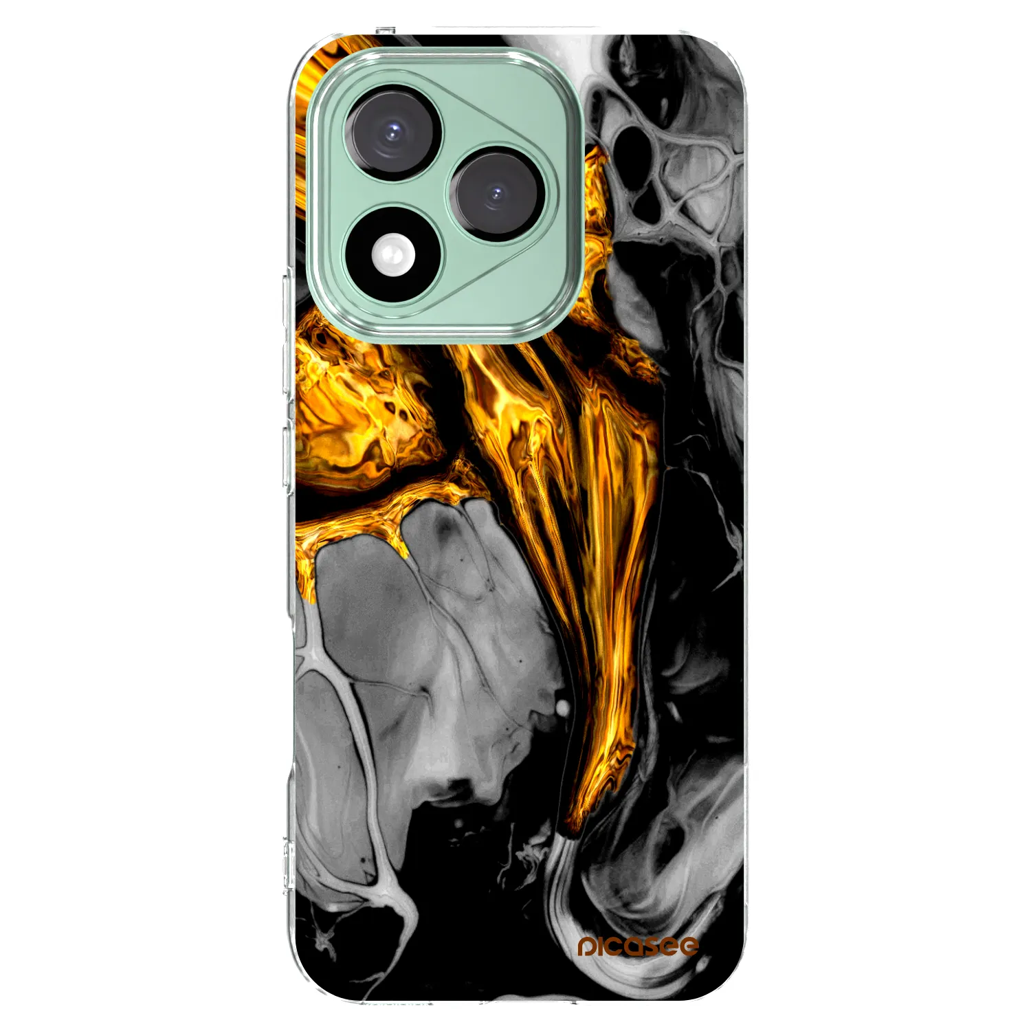 Picasee silikonowe przeźroczyste etui na Honor 400 Lite 5G - Black Gold