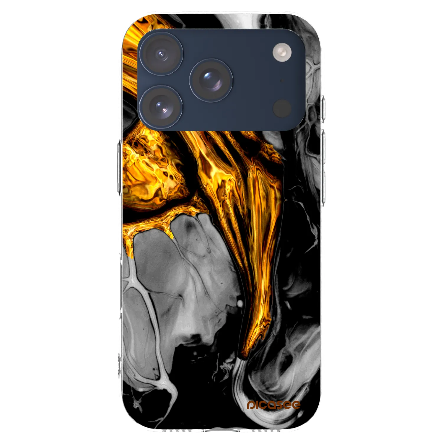 Picasee silikonowe przeźroczyste etui na Apple iPhone 17 Pro - Black Gold