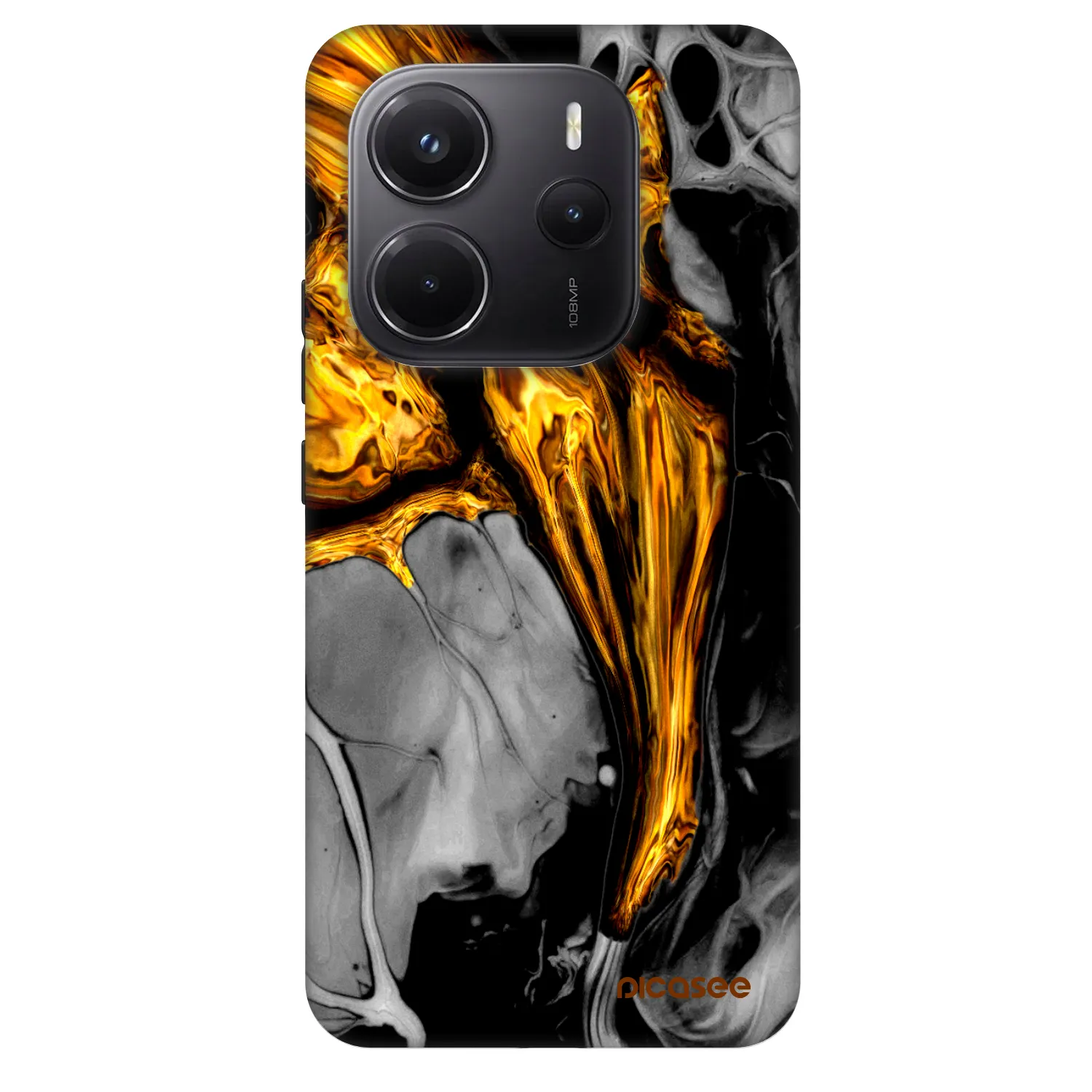 Picasee Fashion Case na Xiaomi Redmi Note 14 5G - Black Gold